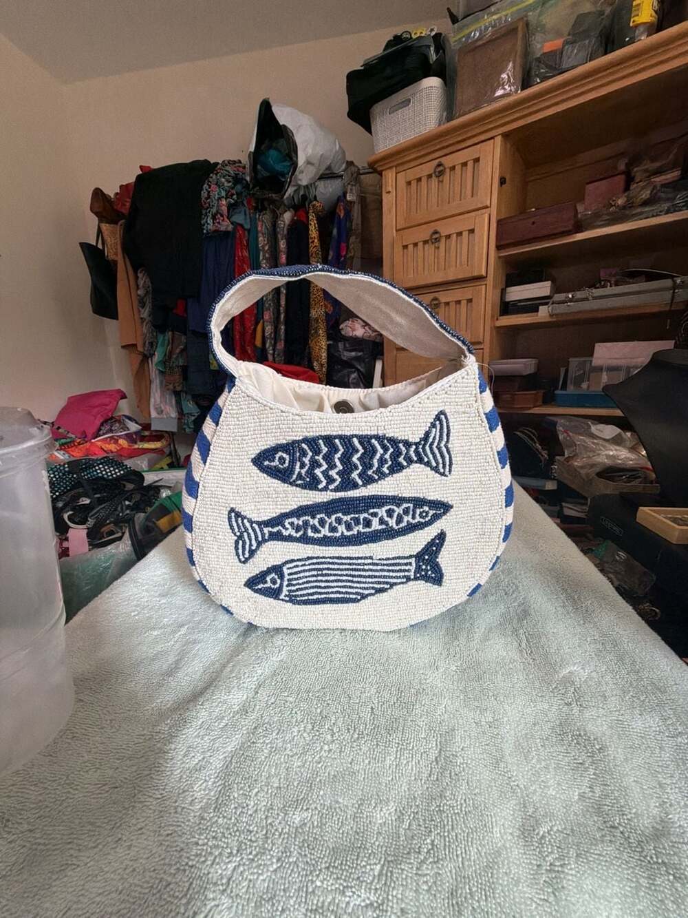 NWT Lulus Elba beaded sardine motif Bag